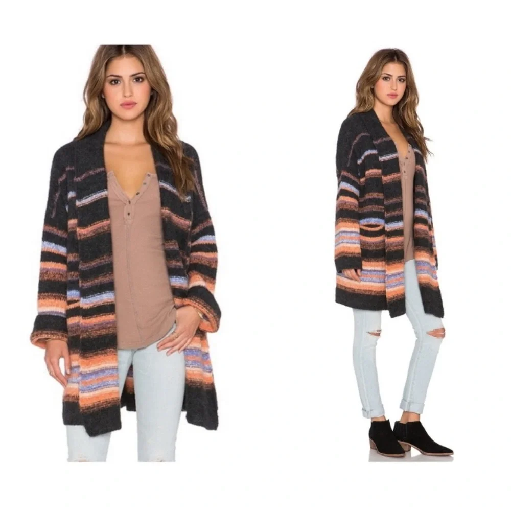 Free People Alpaca Striped Oversized Cardigan - Picture 5 of 16